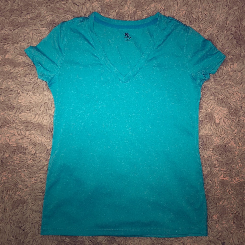blue v-neck champion work out shirt!